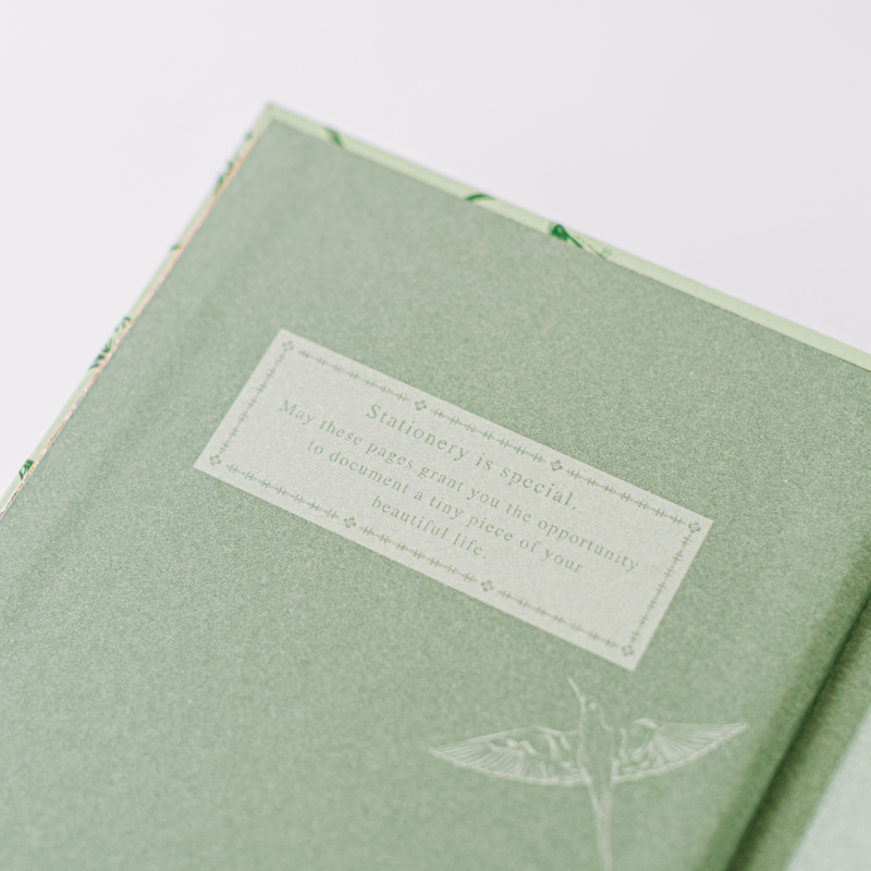 Botanical Bird Toile Journal - Green