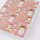 Mushroom Pattern Softcover Notebook - Pink