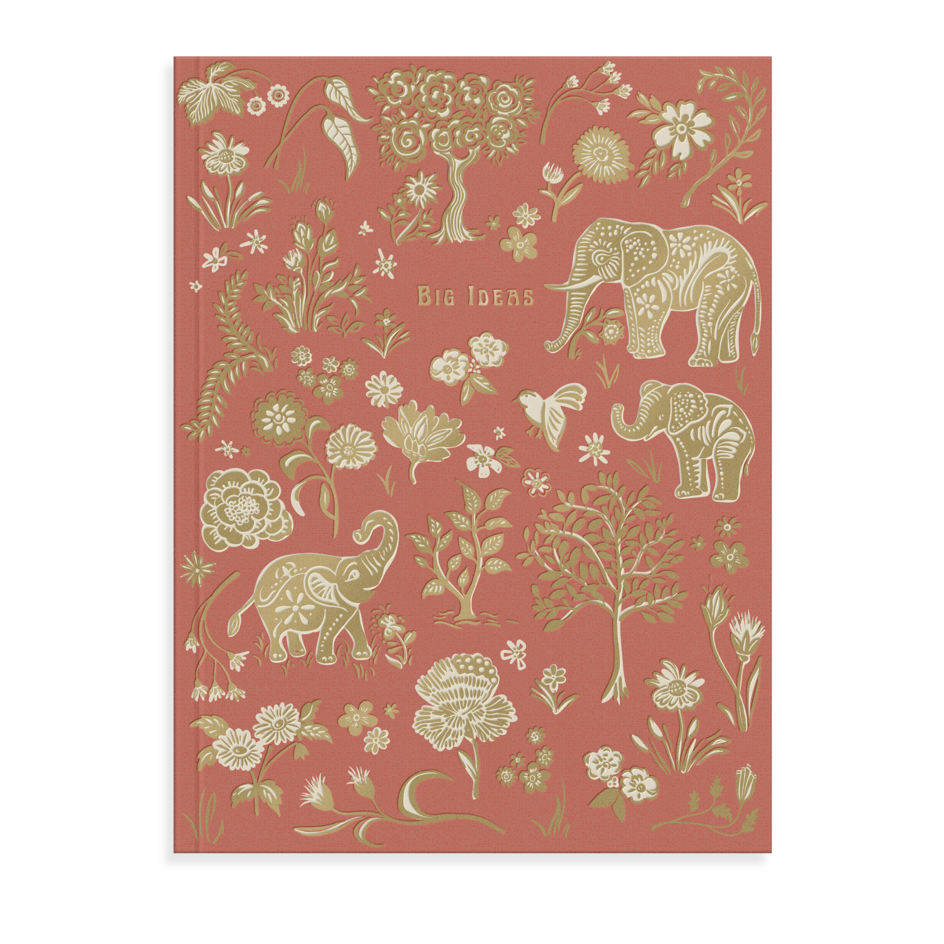 Big Ideas Softcover Notebook – Gold Foil Elephant Lay Flat Journal ...
