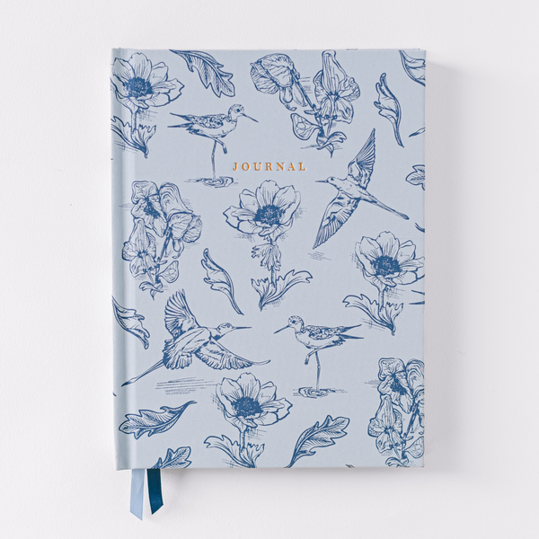 Botanical Bird Toile Journal - Blue