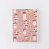 Mushroom Pattern Softcover Notebook - Pink