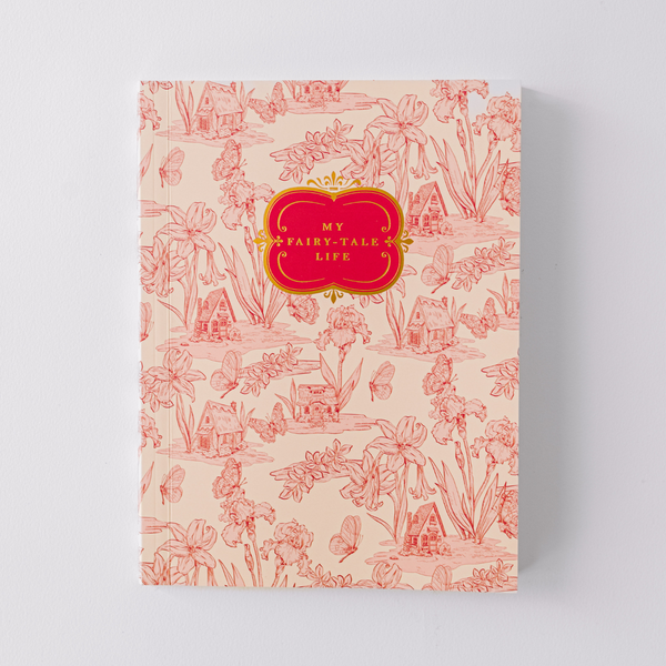 Fairy House Toile Softcover Notebook – White