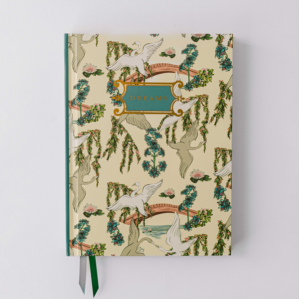 Swan Dance Floral Hardcover Notebook