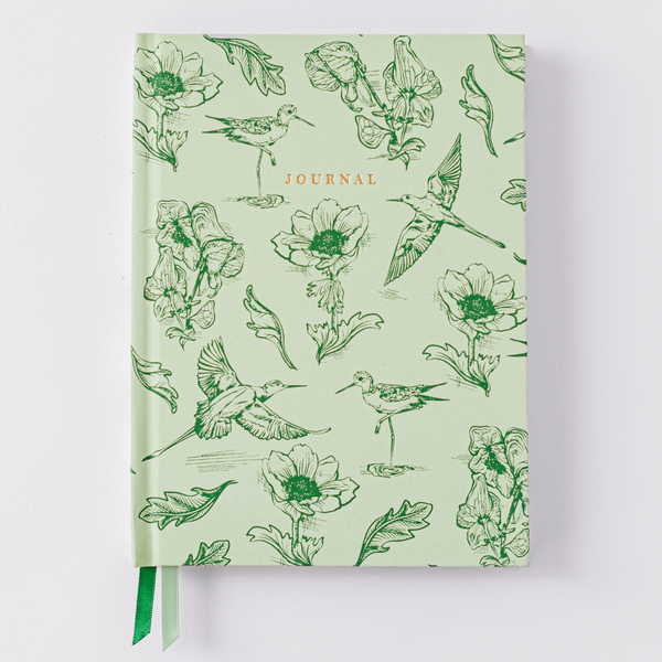 Botanical Bird Toile Journal - Green