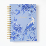Blue Chinoiserie Bird Spiral Notebook