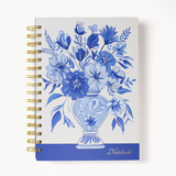 Blue Chinoiserie Vase Spiral Notebook