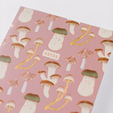 Mushroom Pattern Softcover Notebook - Pink