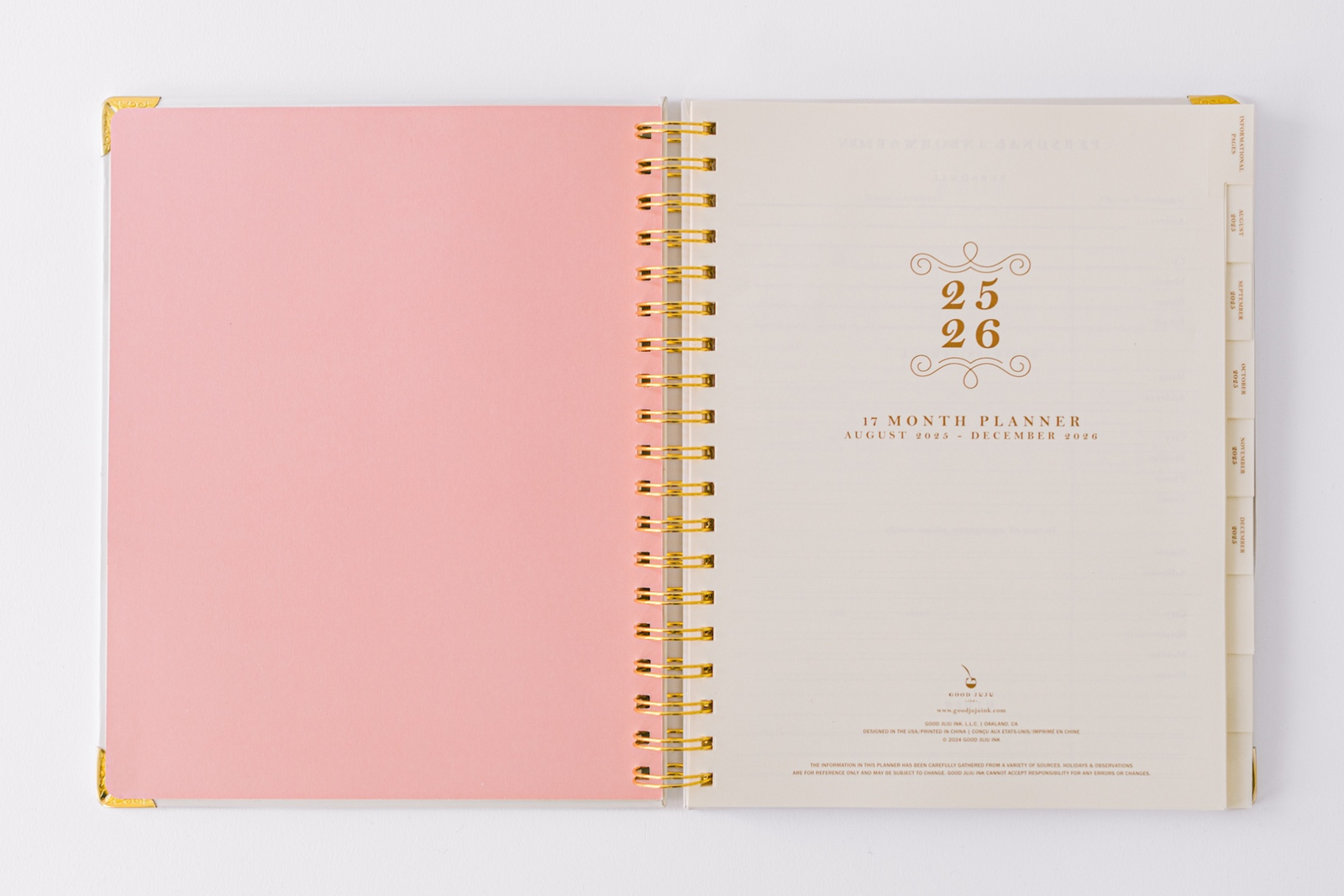 2026 Floral Portrait 17-Month Weekly Large Spiral Planner – Good