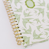 Swallows Spiral Notebook - Green