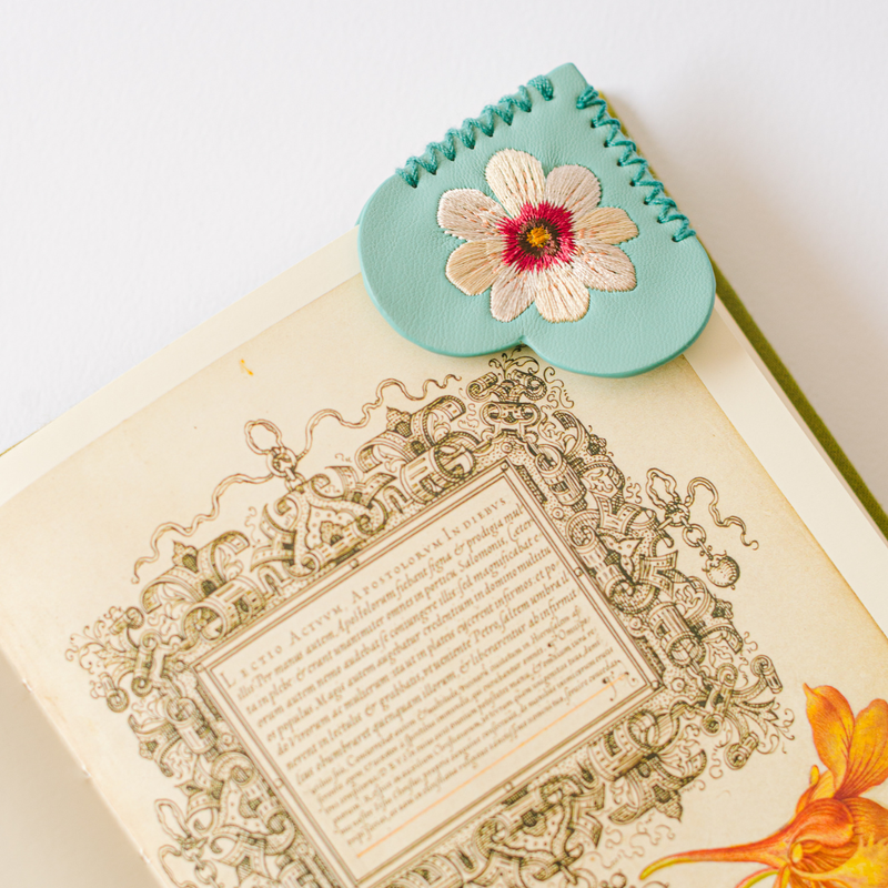 Embroidered Hearts Corner Bookmark Set of 2