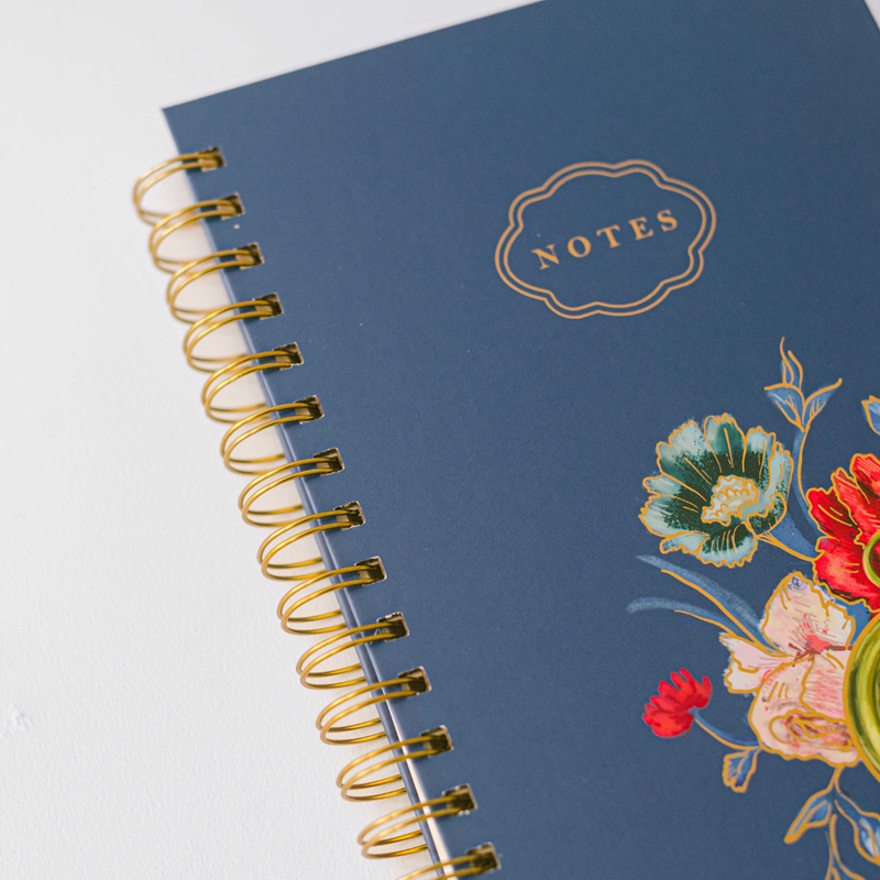 Floral Pocket Watch Spiral Notebook