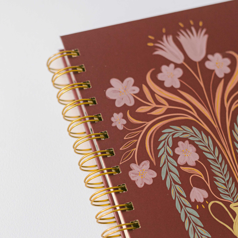 Floral Greek Vase Spiral Notebook
