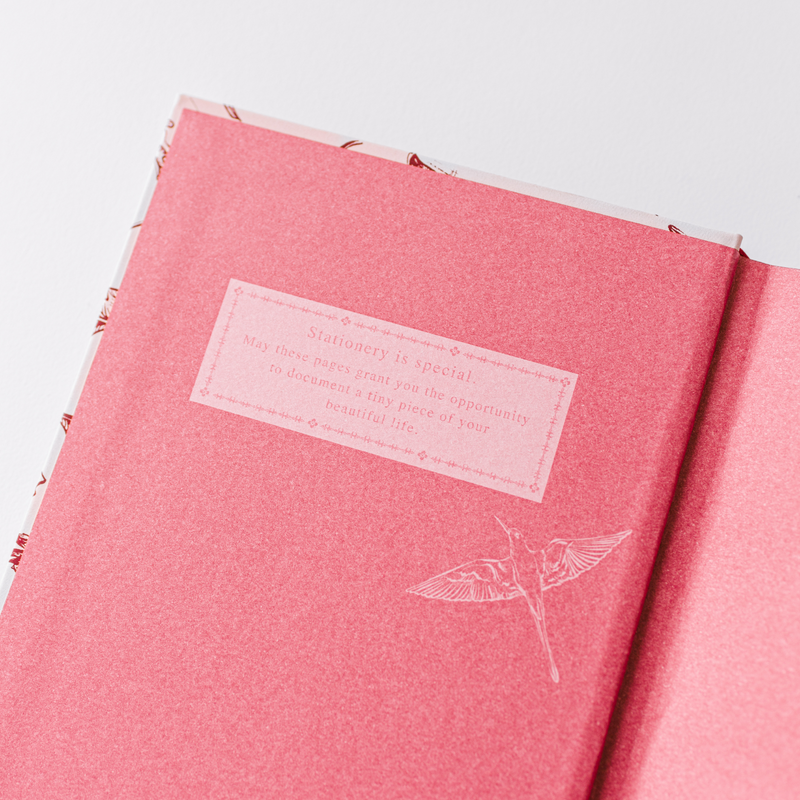 Botanical Bird Toile Journal - Pink