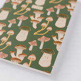 Mushroom Pattern Softcover Notebook - Green