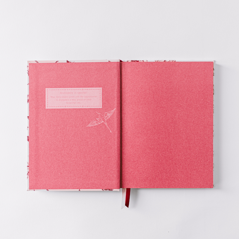 Botanical Bird Toile Journal - Pink