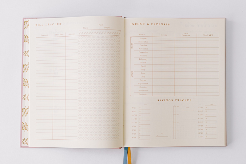 2026 Floral Shield 17-Month Weekly Large Bound Planner