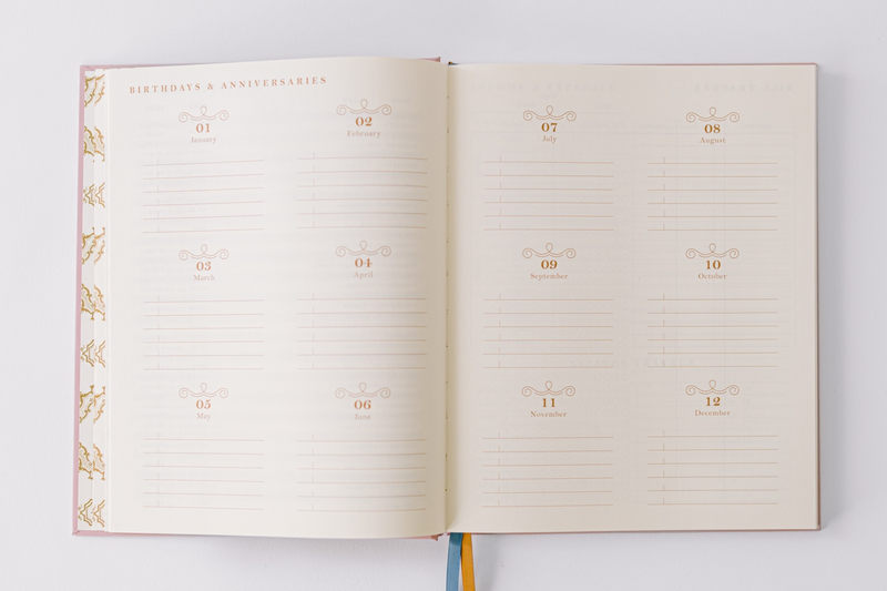 2026 Floral Shield 17-Month Weekly Large Bound Planner