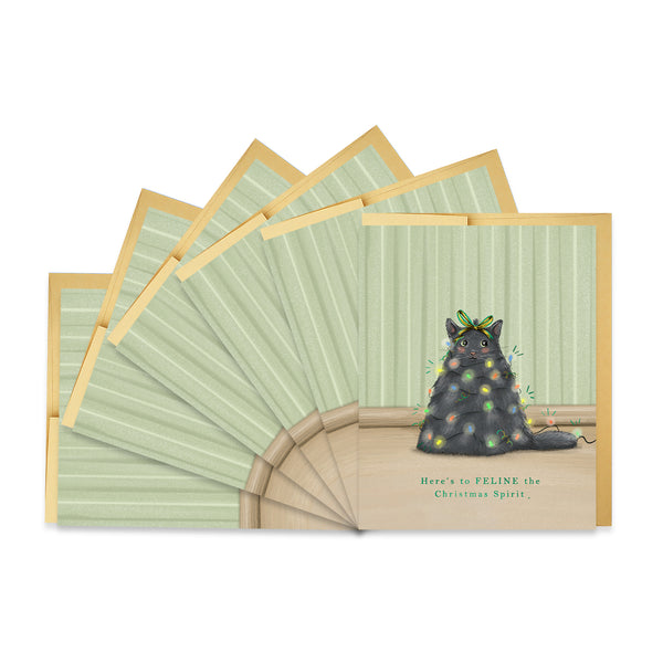Cat Christmas Tree - Boxed Set of Six