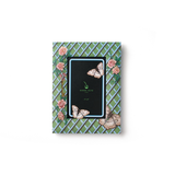 Butterfly Rose Trellis Linen Paper 4" x 6" Picture Frame