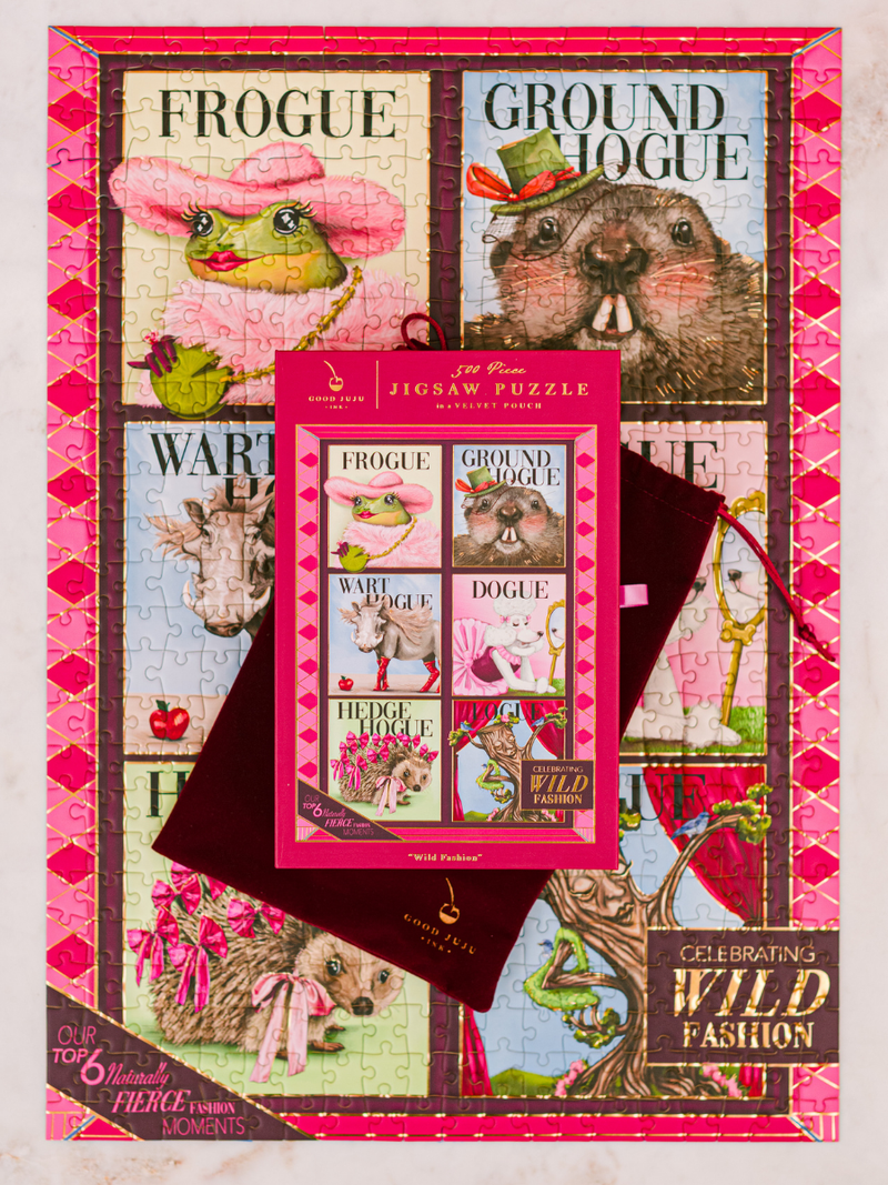 Wild Fashion 500-Piece Puzzle – Animal Vogue Book-Style Puzzle Wild Fashion 500-Piece Puzzle – Animal Vogue Book-Style Puzzle