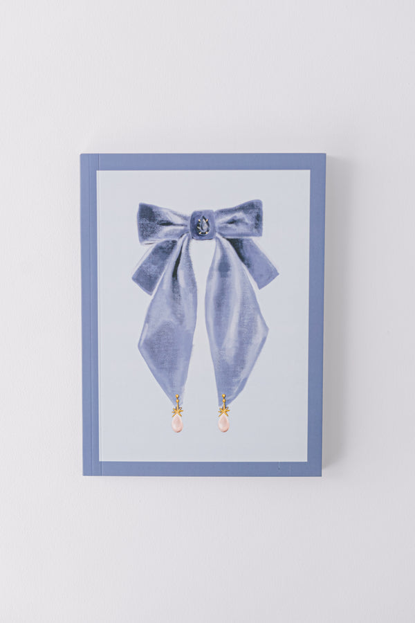 Parisian Blue Antique Bows Softcover Notebook