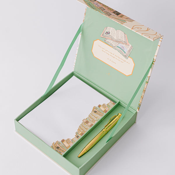 Cozy Book Stack Luxury Stationery Set