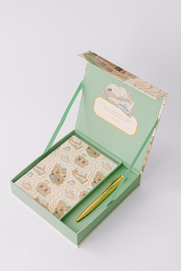 Cozy Book Stack Luxury Stationery Set