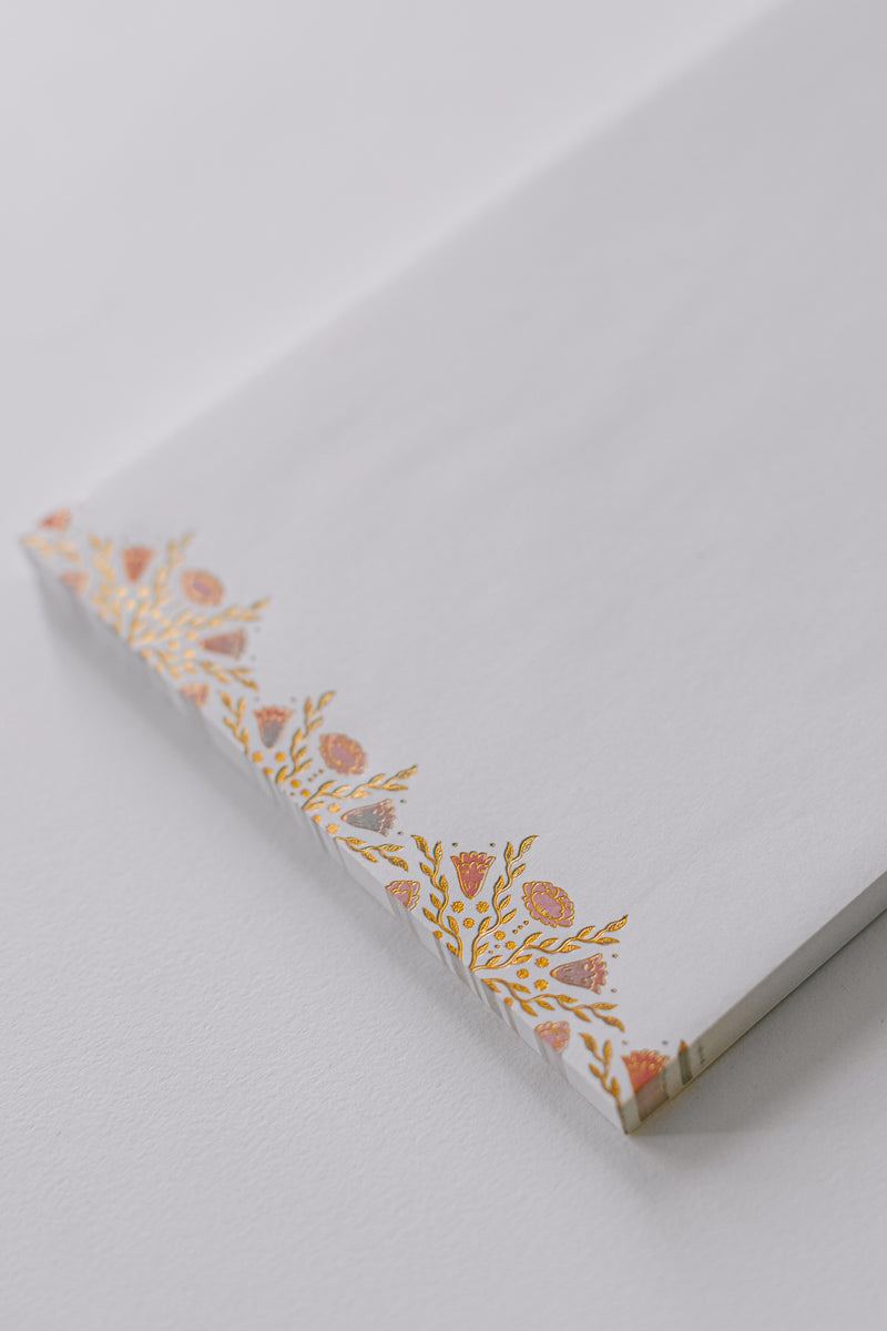 Wide Notepad Pattern Folk Pattern Large Notepad - Claret Rose – Good Juju Ink