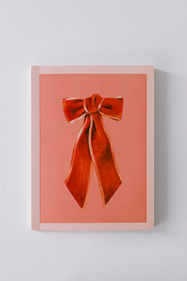 Coral Antique Bows Softcover Notebook