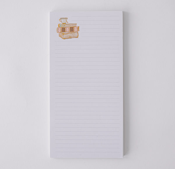 Bookstack and Teacup Notepad