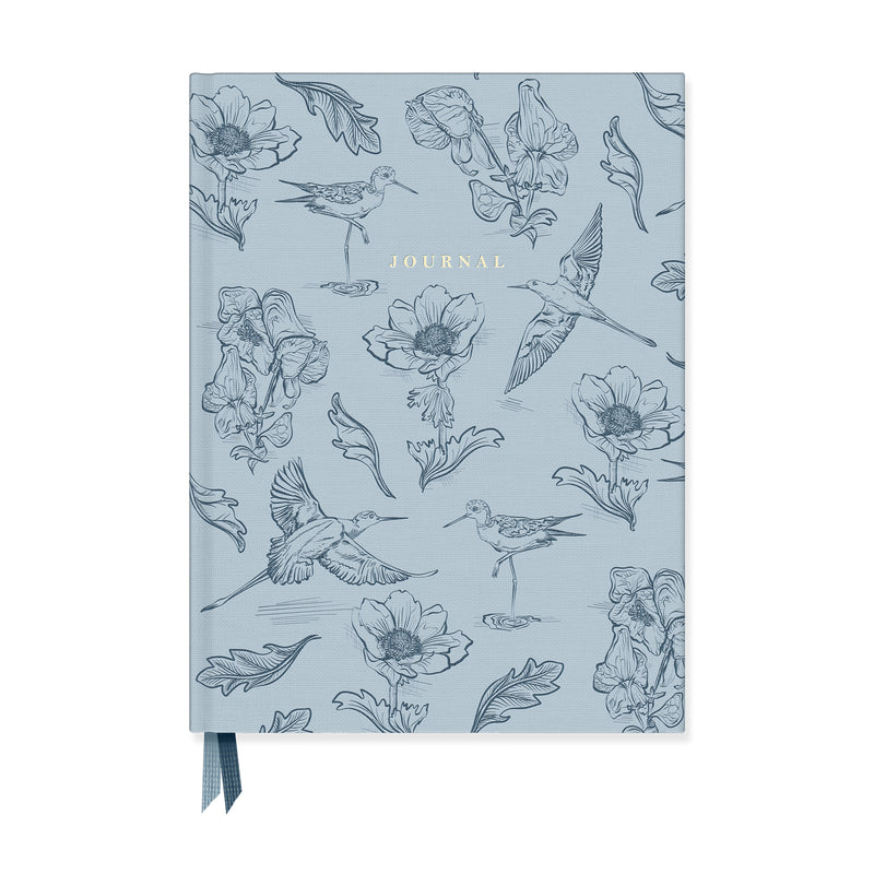 Botanical Bird Toile Journal - Blue