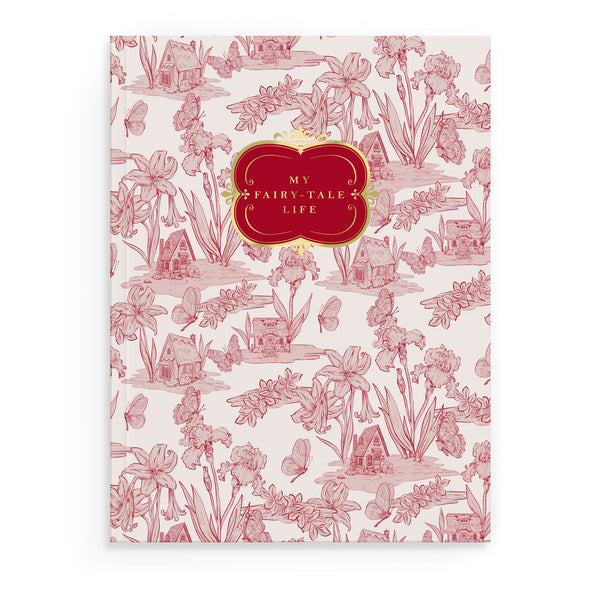 Fairy House Toile Softcover Notebook – White