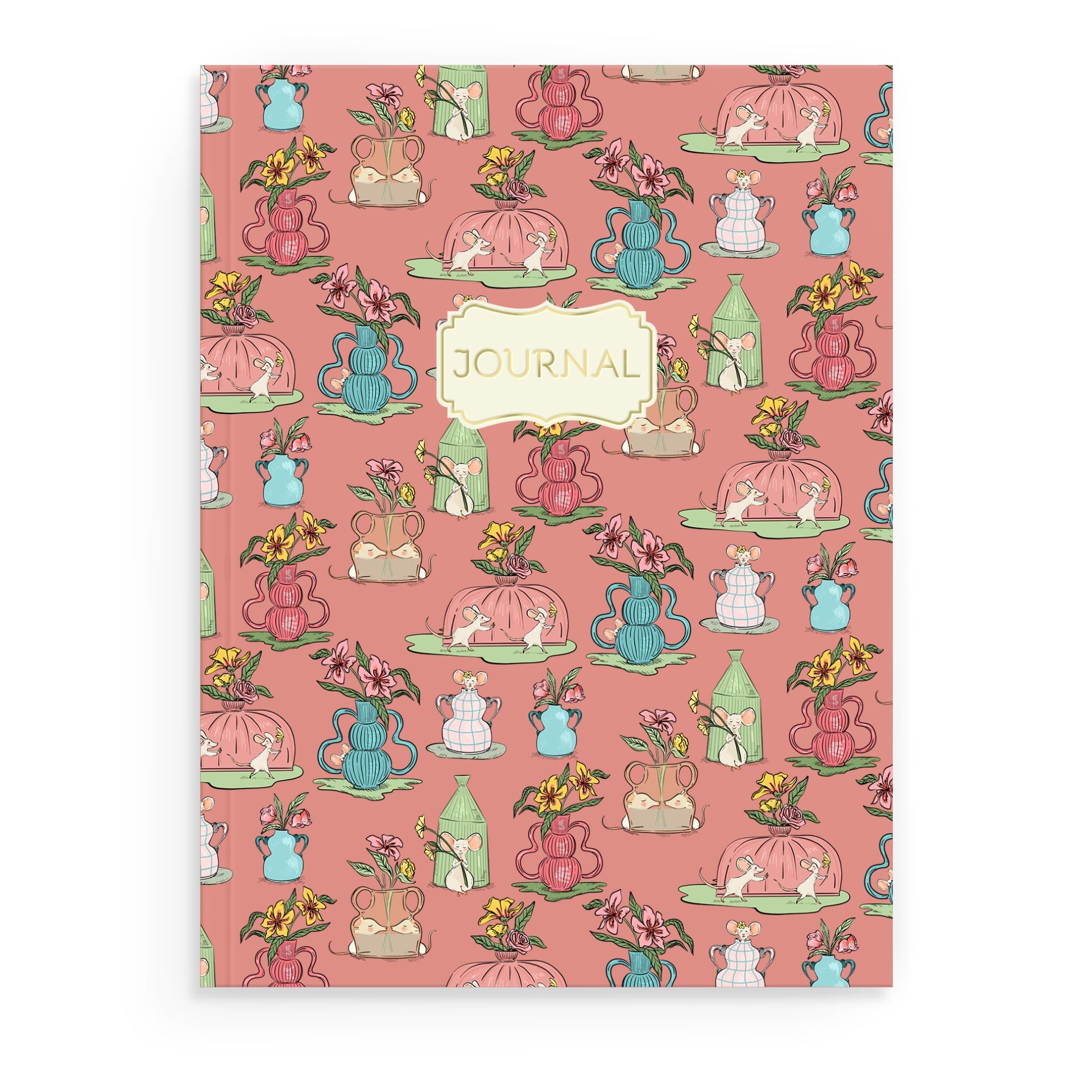 Mouse Vases Softcover Notebook | Whimsical Floral Notebook – Good Juju Ink