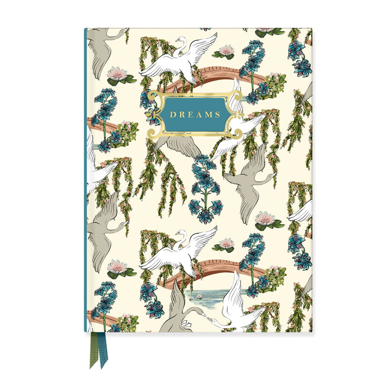 Swan Dance Floral Hardcover Notebook