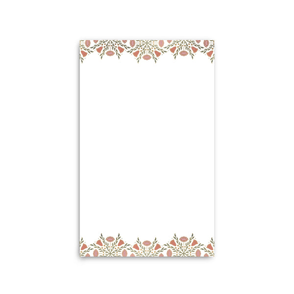 Folk Pattern Large Notepad - Claret Rose