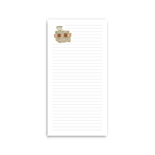 Bookstack and Teacup Notepad