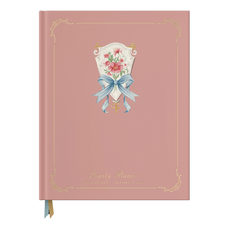 2026 Floral Shield 17-Month Weekly Large Bound Planner