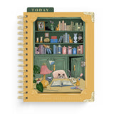 Cat Library Undated Weekly Medium Spiral Planner