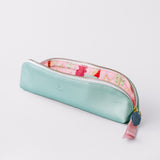 Luxe Slim Pencil Pouch - Metallic Seafoam Green