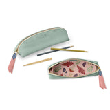 Luxe Slim Pencil Pouch - Metallic Seafoam Green