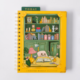 Cat Library Undated Weekly Medium Spiral Planner