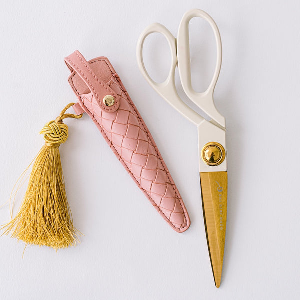 Ivory and Gold Heirloom Scissors - Petunia Pink Case