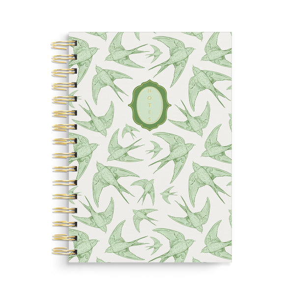 Swallows Spiral Notebook - Green