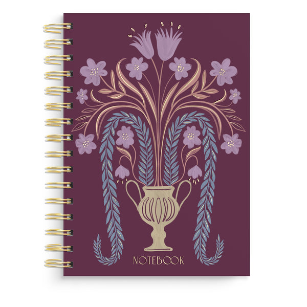 Floral Greek Vase Spiral Notebook