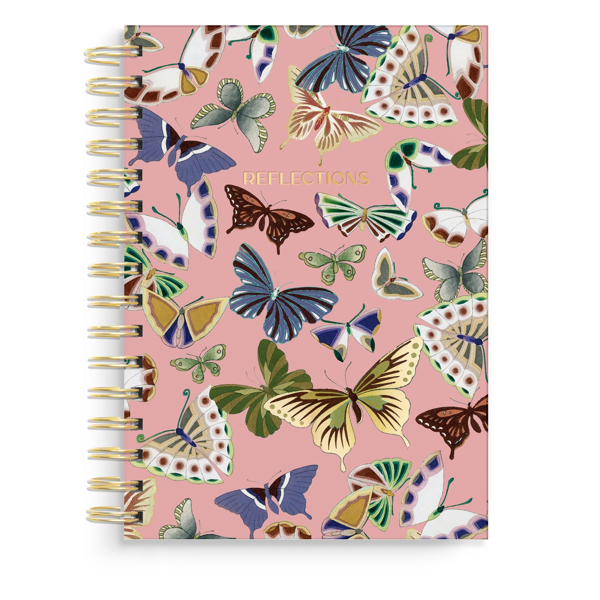 Butterfly Reflections Spiral Notebook | Pink Gold Foil Journal – Good ...