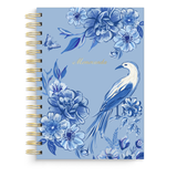 Blue Chinoiserie Bird Spiral Notebook