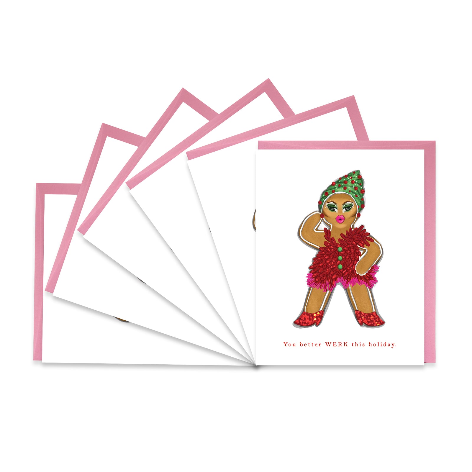 Gingerbread Drag Queen - Boxed Set of Six – Good Juju Ink, image size:1600x1600