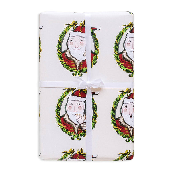 Santa Wreath Cameo Gift Wrap