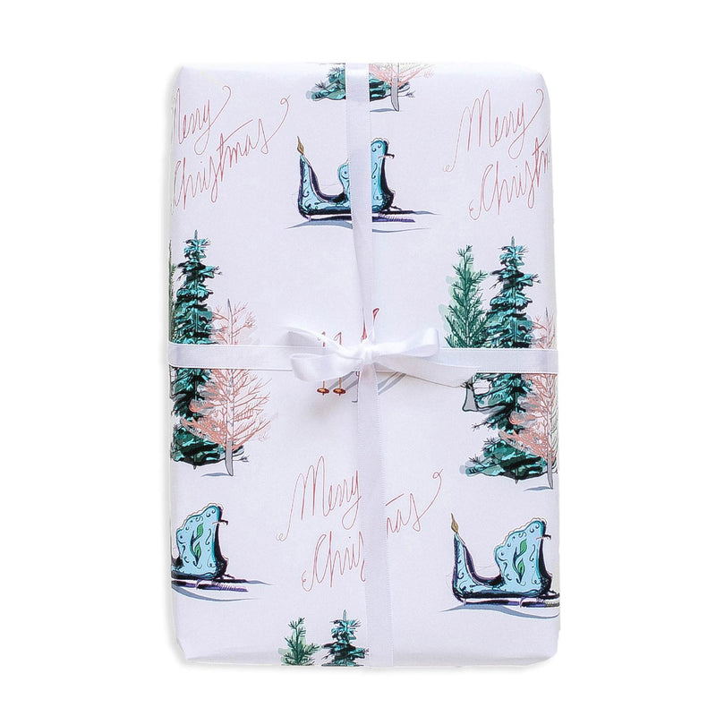 Skis + Sleigh Christmas Gift Wrap