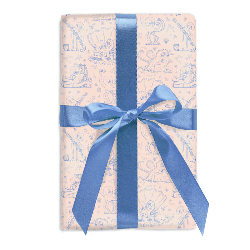 Blush + Periwinkle Octopus Toile Gift Wrap